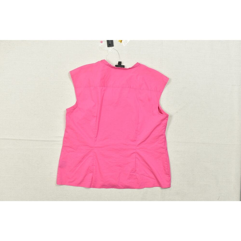 Worthington Stunning Pink Sleeveless Ruffle Front Blouse Top Size XL Cotton NEW - Picture 8 of 8